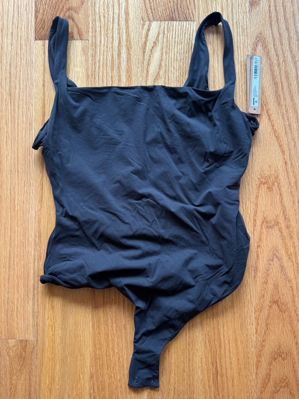 SKIMS Black Square Neck Bodysuit